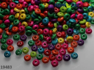 Dřevěné korálky rondelky 6/3mm MIX