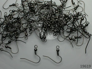 Afroháčky s kuličkou 19/18mm GUMMETAL