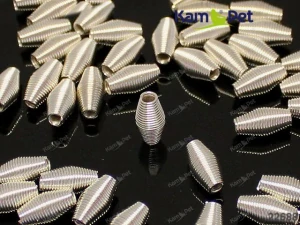Kaplíky spirály na korálky 13/7mm STŘÍBRNÁ