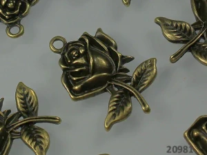 Růže 25/17mm BRONZOVÁ
