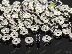 Štrasové rondelky s krystalky 8mm FIALOVÁ