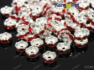 Štrasové rondelky s krystalky 8mm ČERVENÁ
