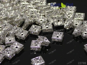 Štrasové rondelky s krystalky 6mm STŘÍBRNÁ