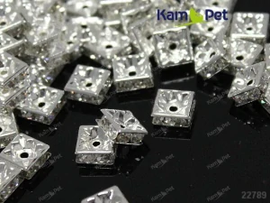 Štrasové rondelky s krystalky 8mm STŘÍBRNÁ