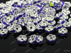 Štrasové rondelky s krystalky 8mm MODRÁ