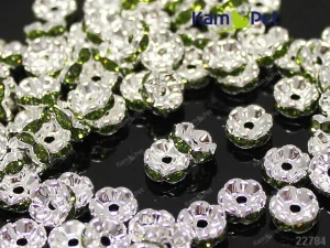 Štrasové rondelky s krystalky 8mm ZELENÁ