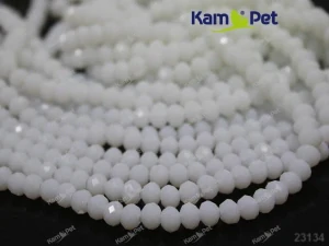 Broušené kuličky 6/4mm BÍLÁ