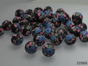 Fimo korálky kulaté 12mm ČERNÉ