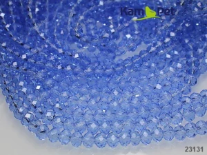 Broušené kuličky 6/4mm MODRÁ