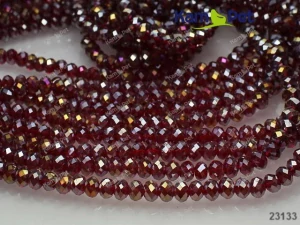Broušené korálky 6/4mm ČERVENÁ