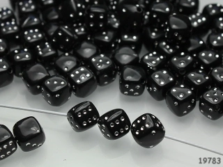 Akrylové korálky hrací kostky 9/9mm ČERNÁ