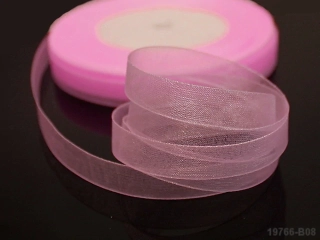 Organzová stuha SVĚTLE RŮŽOVÁ 10mm
