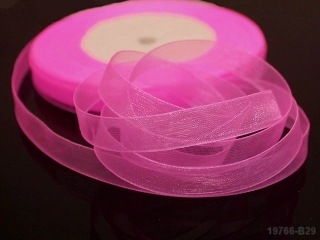 Organzová stuha RŮŽOVÁ NEONOVÁ 10mm