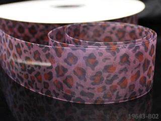 Organzová stuha "jaguár" SVĚTLE RŮŽOVÁ 38mm