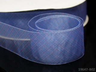 Organzová stuha kostkovaná SVĚTLE MODRÁ 38mm