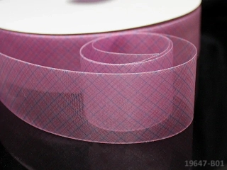 Organzová stuha kostkovaná SVĚTLE RŮŽOVÁ 38mm
