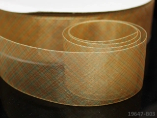 Organzová stuha kostkovaná ŽLUTÁ 38mm