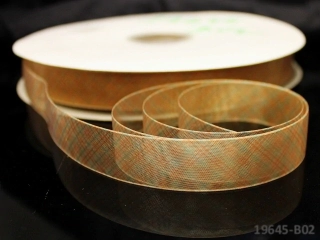 Organzová stuha kostičkovaná ŽLUTÁ 20mm