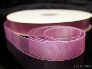 Organzová stuha kostičkovaná SVĚTLE RŮŽOVÁ 20mm