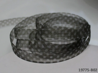 Organzová stuha puntíkovaná ČERNÁ 10mm