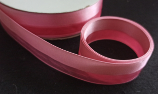 Stuha organza/satén RŮŽOVÁ 25mm
