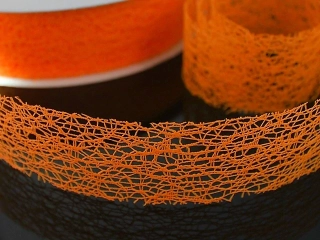 Pavučinková stuha ORANŽOVÁ 38mm