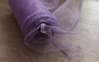 Organza obšitá 12 cm SVĚTLE FIALOVÁ