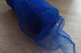 Organza obšitá 12 cm MODRÁ NIVEA