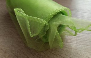Organza obšitá 12 cm ZELENÁ LIMETKOVÁ