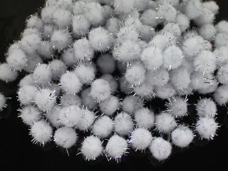 Bambulky lurexové 10mm BÍLÁ