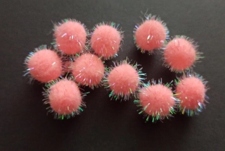Bambulky lurexové 10mm RŮŽOVÁ