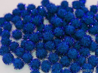 Bambulky lurexové 10mm TMAVĚ MODRÁ