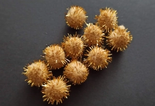 Bambulky lurexové 10mm KRÉMOVÁ