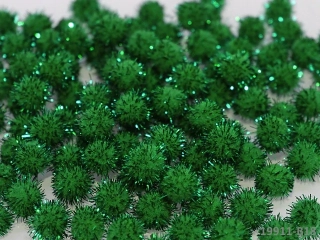 Bambulky lurexové 10mm TMAVĚ ZELENÁ