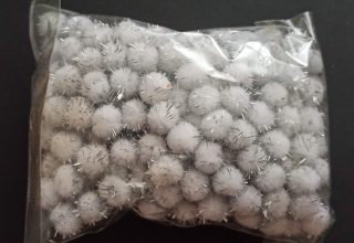 Bambulky lurexové 10mm BÍLÁ