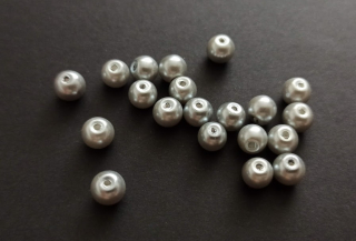 Skleněné voskované perly 6mm ŠEDÉ