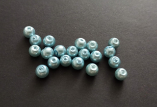 Skleněné voskované perly 6mm SVĚTLE MODRÉ