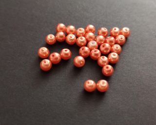 Skleněné voskované perly 4mm MERUŇKOVÉ
