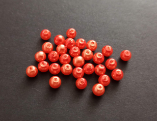 Skleněné voskované perly 4mm LOSOSOVÉ