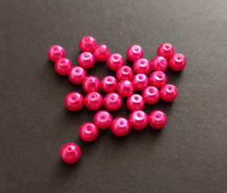 Skleněné voskované perly 4mm CYKLÁMOVÉ