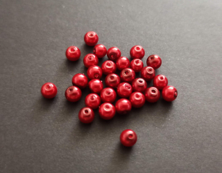 Skleněné voskované perly 4mm BORDÓ