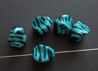 Akrylové korálky nugetky 15/12mm TYRKYSOVÉ