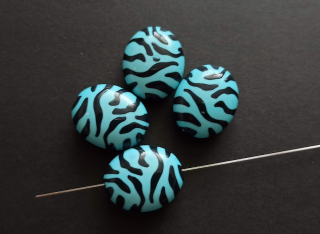 Akrylové korálky ovál 23/19mm TYRKYSOVÉ