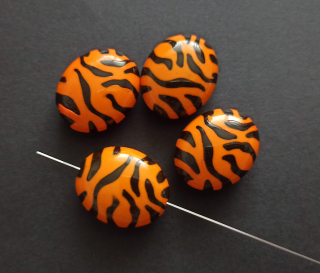 Akrylové korálky ovál 23/19mm ORANŽOVÉ