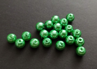 Skleněné voskované perly 6mm ZELENÉ