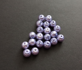 Skleněné voskované perly 6mm SVĚTLE FIALOVÉ