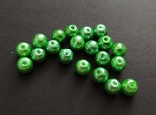 Skleněné voskované perly 6mm ZELENÉ LIMETKOVÉ