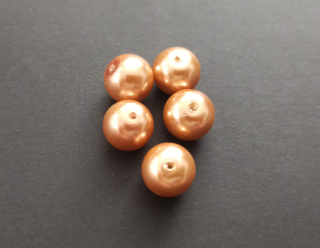 Skleněné voskované perly 12mm ZLATÉ