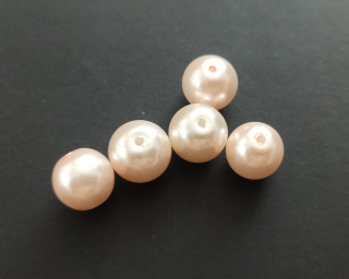 Skleněné voskované perly 12mm SMETANOVÉ