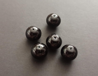 Skleněné voskované perly 12mm ČERNÉ